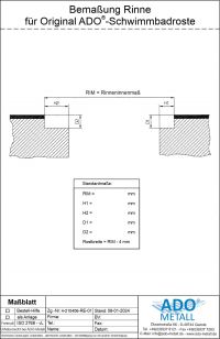 ADO Hilfestellung für Maßangaben
