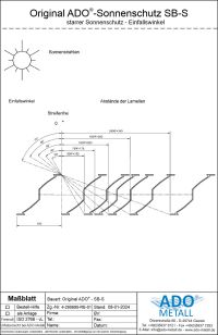 ADO Sonnenschutz mit s-förmigen Lamellen Lamellenabstände Sonneneinfall