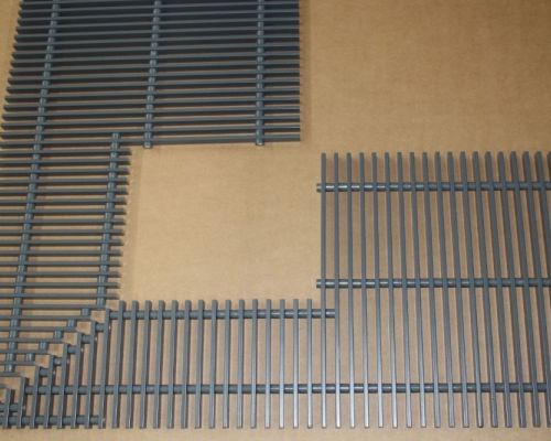 ADO Bodenkonvektorroste Alu-FL mit Säulenausschnitt und Gehrungseckeen