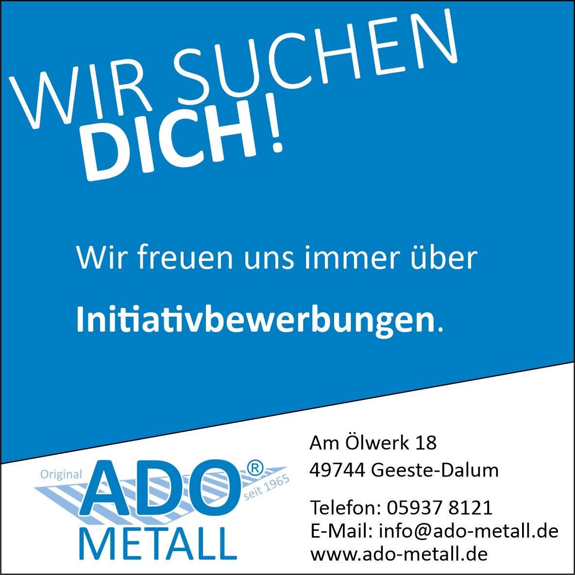 Metallbauer (m/w/d) - ADO Stellengesuch